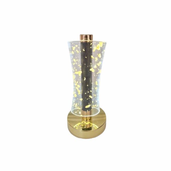 Luminária Acrílica com detalhes Dourados